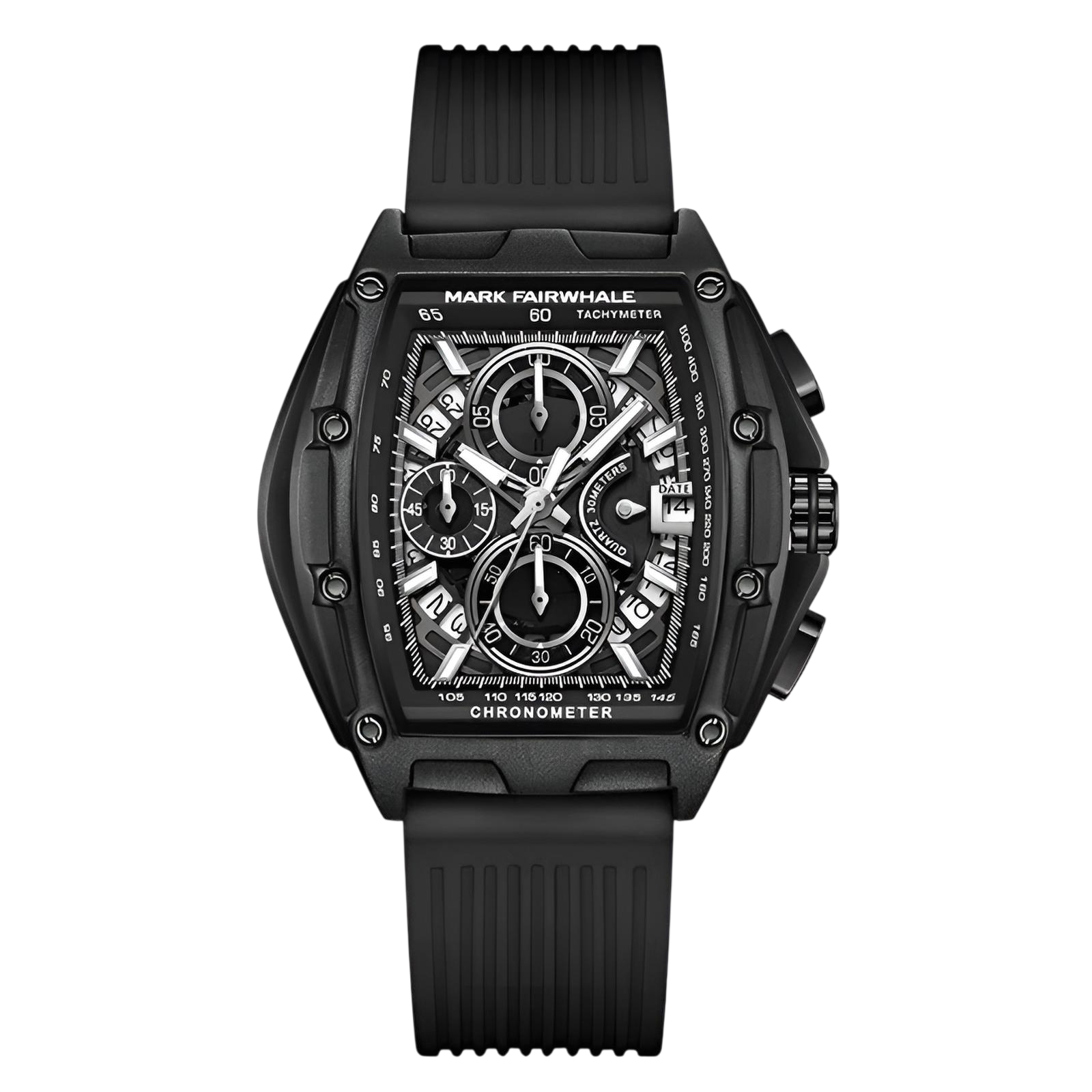 Mark Fairwhale FW-6590 RUBBER - Tonneau Chronograph Watch - Sporty Red