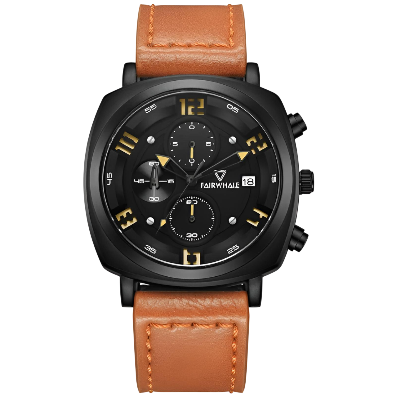 Mark Fairwhale FW-5510 AEROCOMMANDER Leather Military Watch with Blue Dial