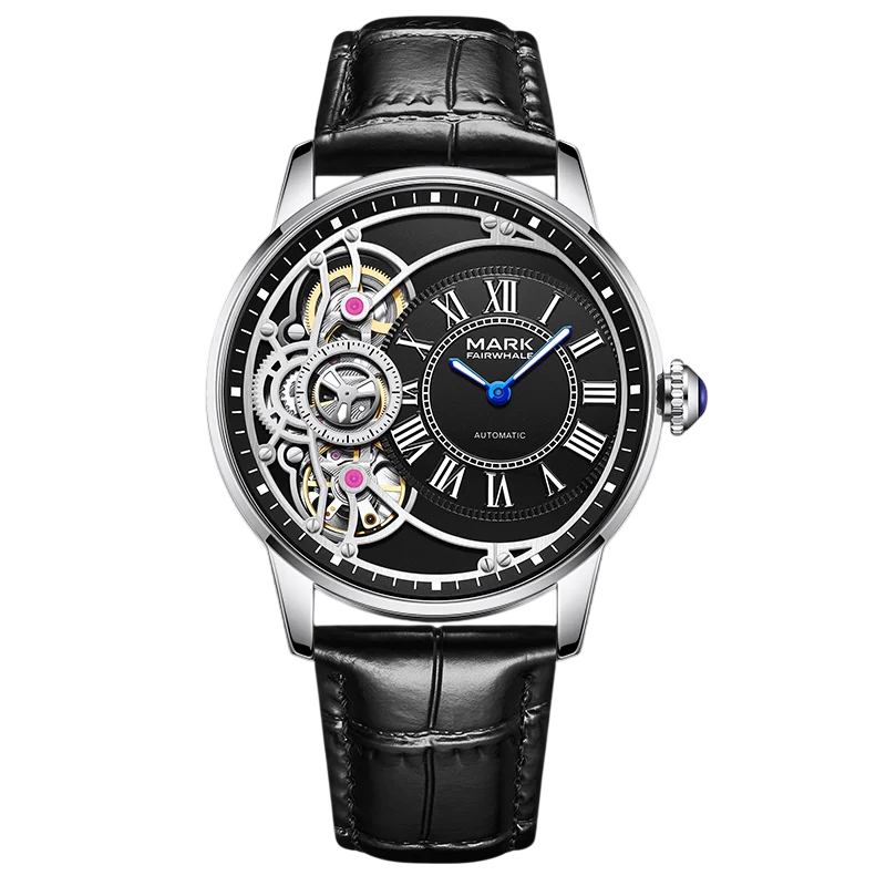 Mark Fairwhale FW-6031 LUMETHER - Men’s Genuine Leather Strap Watch with Luminous Hands