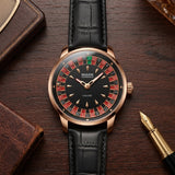Mark Fairwhale FW-5031B ROULEX – Men’s Quartz Watch Roulette Leather Strap Limited Edition