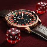 Mark Fairwhale FW-5031B ROULEX – Men’s Quartz Watch Roulette Leather Strap Limited Edition