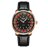 Mark Fairwhale FW-5031B ROULEX – Men’s Quartz Watch Roulette Leather Strap Limited Edition