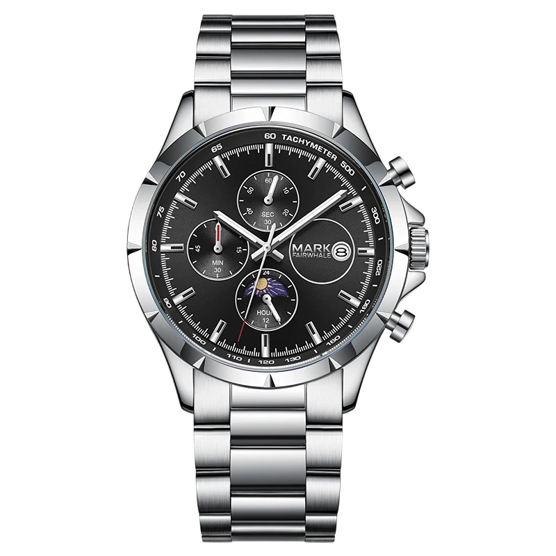 Mark Fairwhale FW-5065 OBSIDRON - Men’s Quartz Chronograph Moon Phase Watch