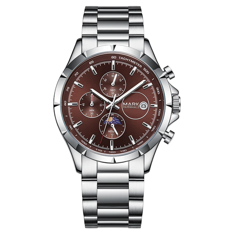 Mark Fairwhale FW-5065 OBSIDRON - Men’s Quartz Chronograph Moon Phase Watch
