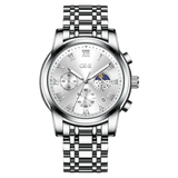 Mark Fairwhale FW-5039 CORDANT - Luxury Men’s Roman Numeral Quartz Watch with Stainless Steel Strap, Moon Phase & Chronograph