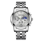 FAIRWHALE FW-5630 LUNARYS - Men’s Moon Phase Watch with Auto Date & Stainless Steel Strap