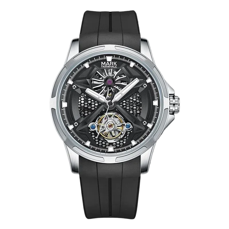 Mark Fairwhale FW-6008 POLARION - Men’s Skeleton Automatic Watch White Strap Edition