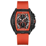 Mark Fairwhale FW-6590 RUBBER - Tonneau Chronograph Watch - Sporty Red