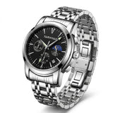 FAIRWHALE FW-5630 LUNARYS - Men’s Moon Phase Watch with Auto Date & Stainless Steel Strap