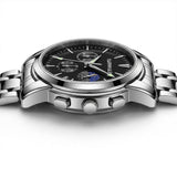 FAIRWHALE FW-5630 LUNARYS - Men’s Moon Phase Watch with Auto Date & Stainless Steel Strap