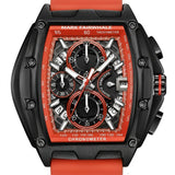 Mark Fairwhale FW-6590 RUBBER - Tonneau Chronograph Watch - Sporty Red
