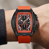 Mark Fairwhale FW-6590 RUBBER - Tonneau Chronograph Watch - Sporty Red