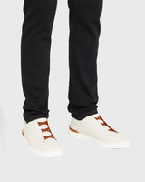Triple Stitch Deerskin Leather Slip-On Sneakers