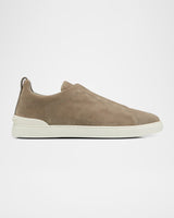 Suede Triple Stitch Slip-On Sneakers